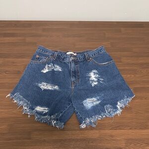 Levi's 550‎ Relaxed Frayed Blue Jean Shorts